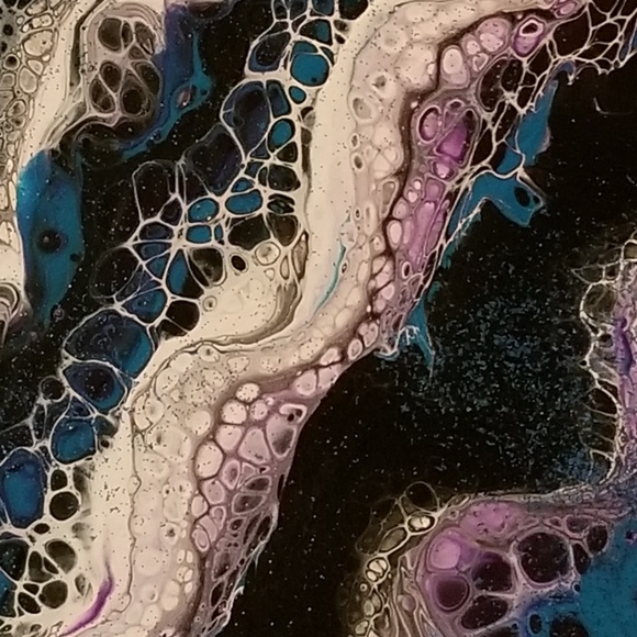 Acrylic Painting Purple Blue Black White - Picture 3 of 6